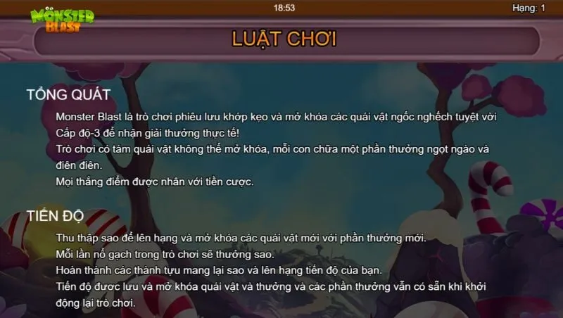 Ví dụ cách chơi 1 ván Monster Blast hiệu quả